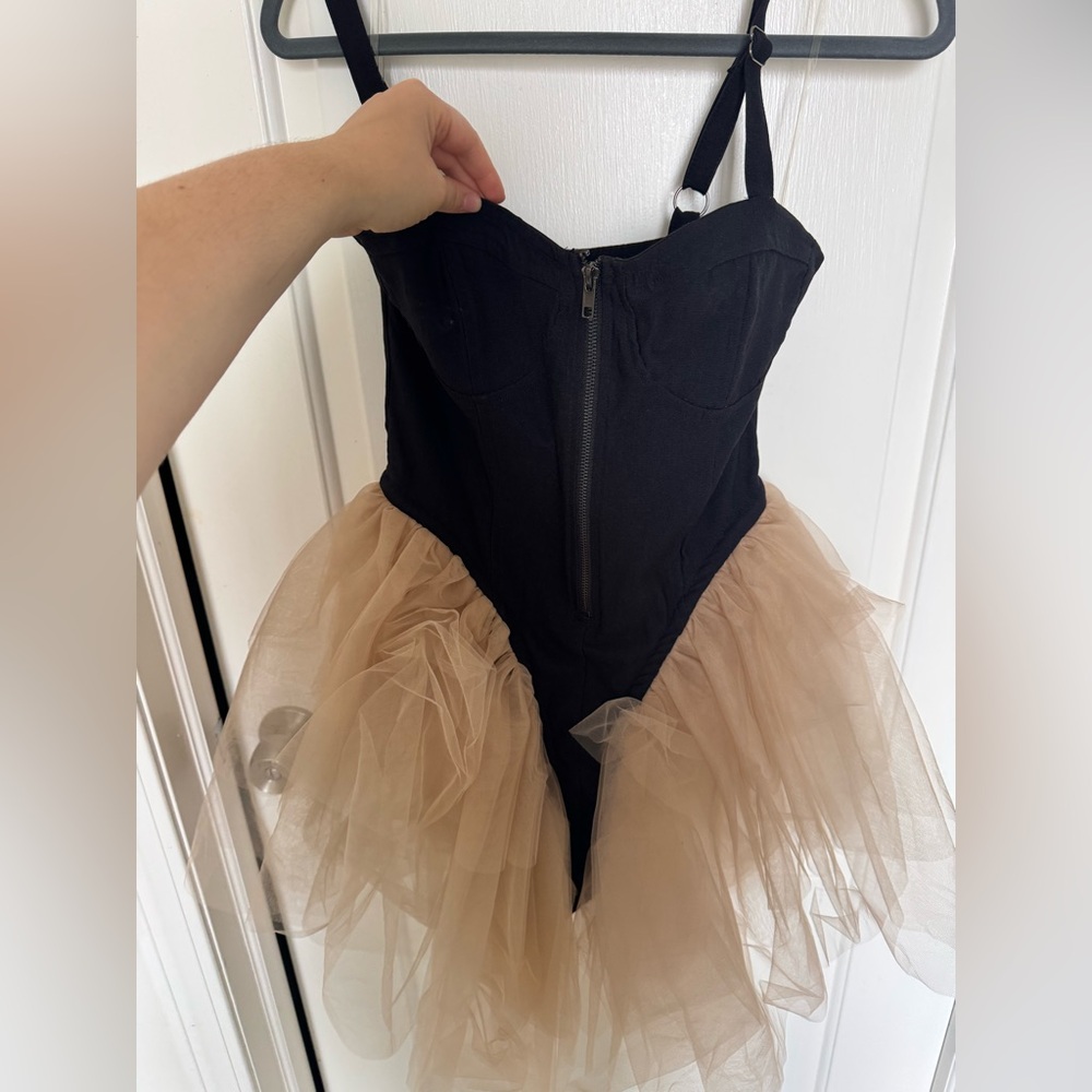 Akira Black and Tan Tulle Dress